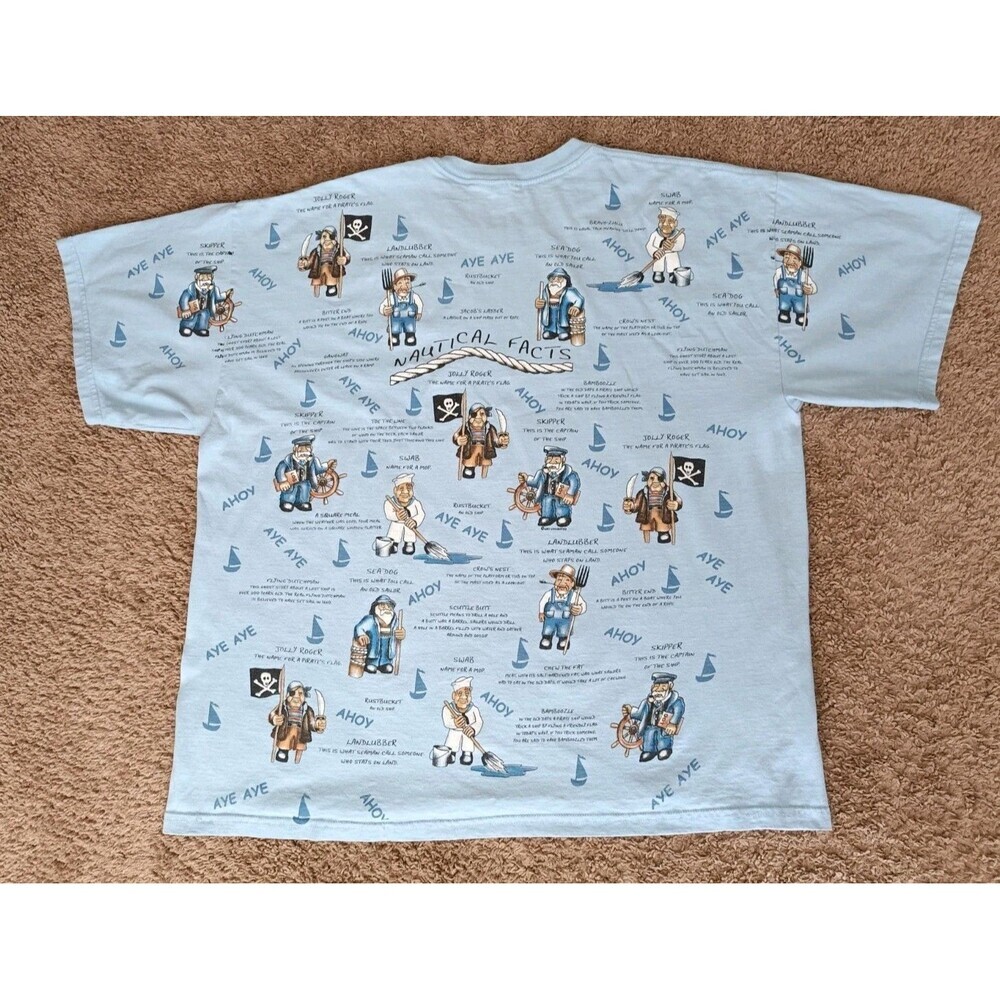 Vintage Navy Sailor T-Shirt Men's XL Blue Graphic Print Short Sleeve - Picture 5 of 7